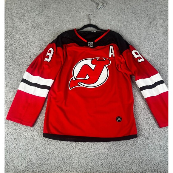New Jersey Devils Adidas Jersey Men 50 Taylor Hall Medium #9 Sewn NHL Authentic